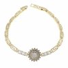943 Bransoletka elegancka złota 17,5+2cm pozłacana 14k cyrkonie